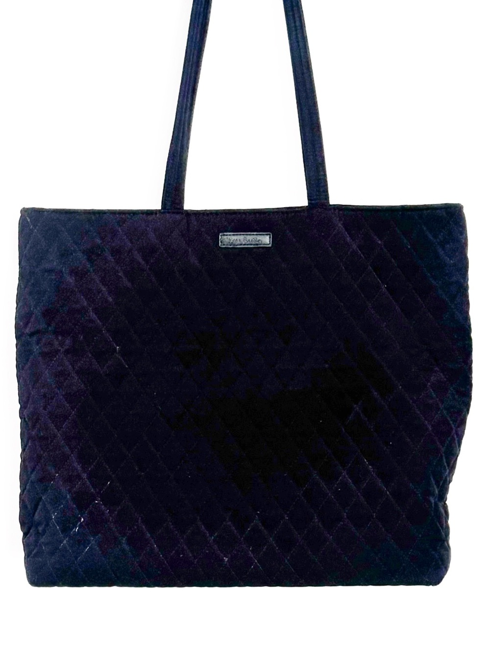 Vera Bradley Black Quilted Tote Bag Purse Floral Lining Large Handbag